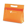 Transparent cosmetic pouch, orange