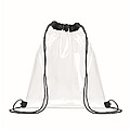 Transparent drawstring bag, black