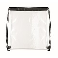 Transparent drawstring bag, black
