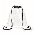 Transparent drawstring bag, french navy