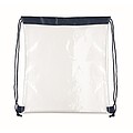 Transparent drawstring bag, french navy