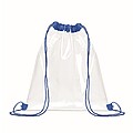 Transparent drawstring bag, royal blue