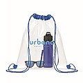 Transparent drawstring bag, royal blue