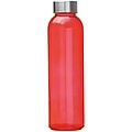 Transparent drinking bottle with grey lid