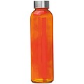 Transparent drinking bottle with grey lid