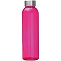 Transparent drinking bottle with grey lid