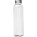 Transparent drinking bottle with grey lid