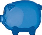 Transparent piggy bank, blue