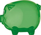 Transparent piggy bank, green