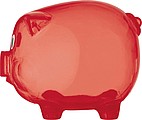 Transparent piggy bank, red