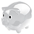 Transparent piggy bank, transparent