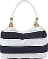 Travel bag with rope handlesBlue/white