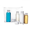 Travelling pouch with bottles, transparent