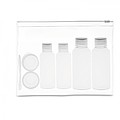 Travelling pouch with bottles, transparent