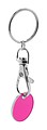Trolley coin keyring, pink