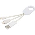 Troop 4-in-1 recycled plastic charging cable, white