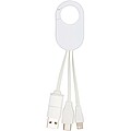 Troop 4-in-1 recycled plastic charging cable, white
