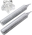 Two glitter candles with glass holder Alexia