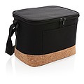 Two tone cooler bag with cork detail,black