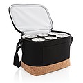 Two tone cooler bag with cork detail,black