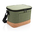 Two tone cooler bag with cork detail,green