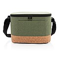 Two tone cooler bag with cork detail,green