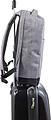 Two-tone polyester (600D) anti-theft backpack, with PVC backing.