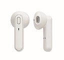 TWS earbuds in bamboo case