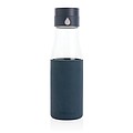 Ukiyo glass hydration tracking bottle with sleeve