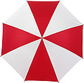 Umbrella with crook handle.Red/white