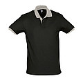 UNISEX POLO SHIRT PRINCE, BLACK/GREY, L