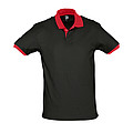 UNISEX POLO SHIRT PRINCE, BLACK/RED, M