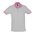 UNISEX POLO SHIRT PRINCE, GREY MELANGE/ORCHID PINK, M