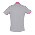 UNISEX POLO SHIRT PRINCE, GREY MELANGE/ORCHID PINK, M
