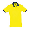 UNISEX POLO SHIRT PRINCE, LEMON/FRENCH NAVY, M