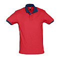 UNISEX POLO SHIRT PRINCE, RED/FRENCH NAVY, M