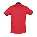 UNISEX POLO SHIRT PRINCE, RED/FRENCH NAVY, M