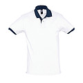 UNISEX POLO SHIRT PRINCE, WHITE/FRENCH NAVY, L