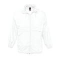 UNISEX WATER REPELLENT WINDBREAKER SURF, WHITE, L
