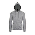 UNISEX ZIP HOODIE STONE, GREY MELANGE 2, L