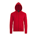 UNISEX ZIP HOODIE STONE, RED, L