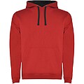 Urban kids hoodie, red with black details, 3/4 years