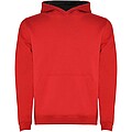 Urban kids hoodie, red with black details, 5/6 years