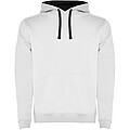 Urban kids hoodie, white with blue details, 3/4 years