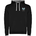Urban mens hoodie, black with grey details, XS