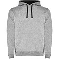 Urban mens hoodie, grey with black details, XS