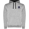 Urban mens hoodie, grey with black details, XS