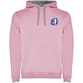 Urban mens hoodie, pink with grey details, XS