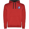 Urban mens hoodie, red with black details, XS