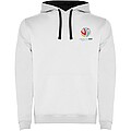 Urban mens hoodie, white with black details, XS